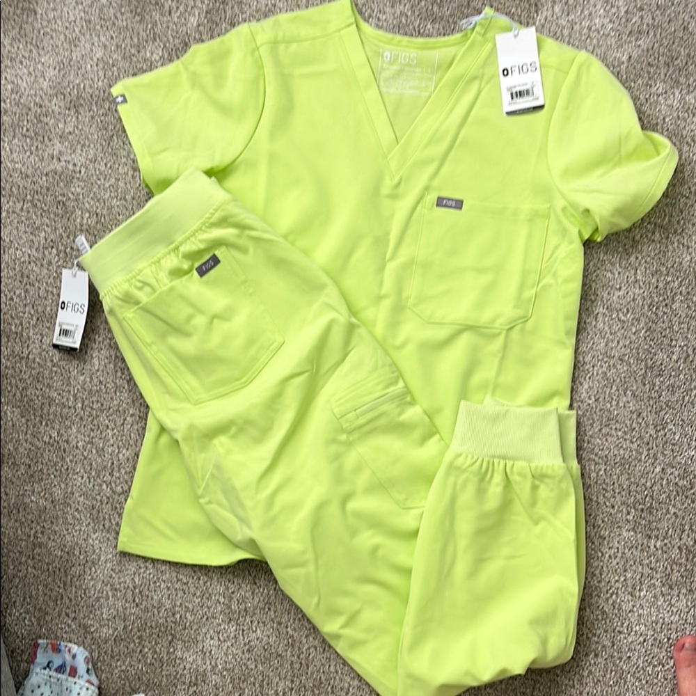 Figs scrub set, small top and medium bottom, Sea Mist